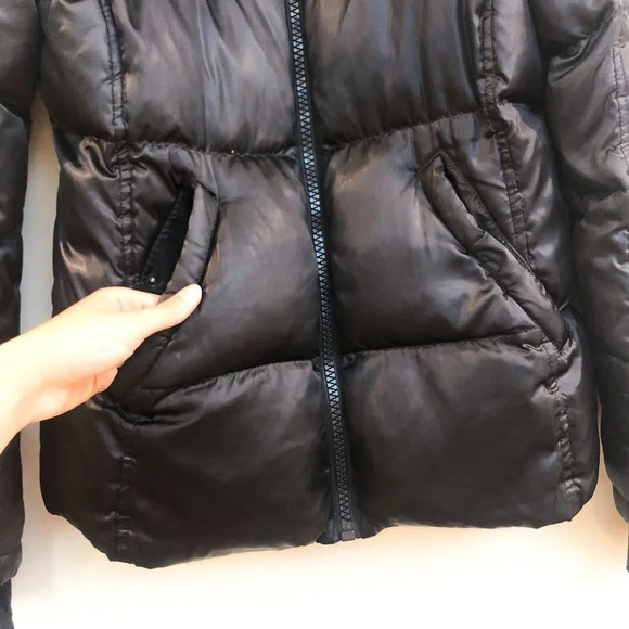 S13 Black Designer Winter Classic Down Puffer Coat Women's Large - Picture 5 of 12